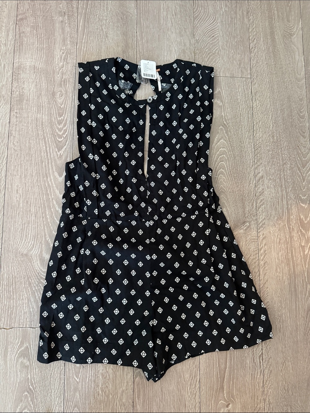 NWT Free People Black Printed Sleeveless Romper